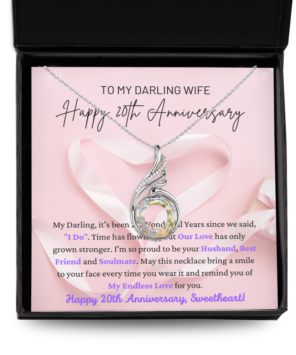 To My Darling Wife - My Endless Love - Best Friend & Soulmate - Happy 20th Anniversary - Rising Phoenix Necklace RP, ANWM000005RP