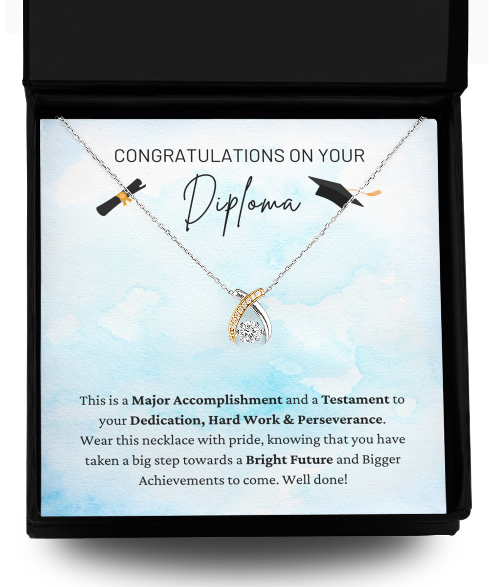 Congratulations On Your Diploma - Major Accomplishment And Testament - Bright Future - Wishbone Necklace WB, GRD0000003WB