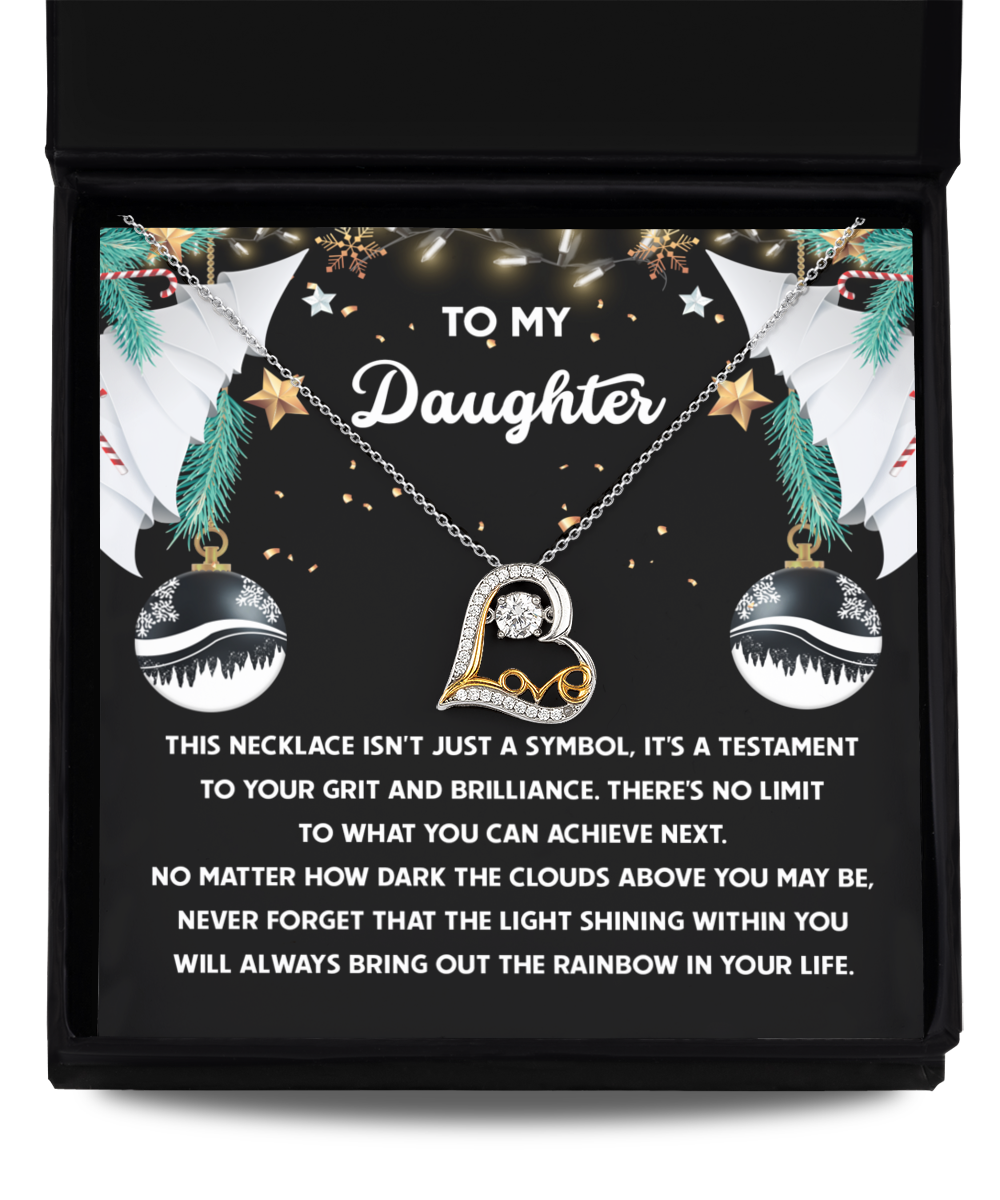 Daughter - Testament To Your Grit An Brilliance - No Limit To What You Can Achieve - Shining Light Within You - Rainbow In Your Life - Love Dancing Necklace LD, DAU0000073LD