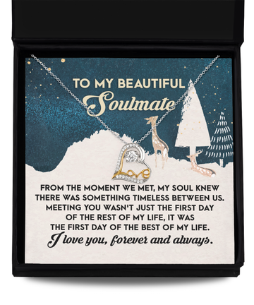 My Beautiful Soulmate - Something Timeless Between Us - First Day Of The Best Of My Life - I Love You - Forever And Always - Love Dancing Necklace LD, WIF0000014LD