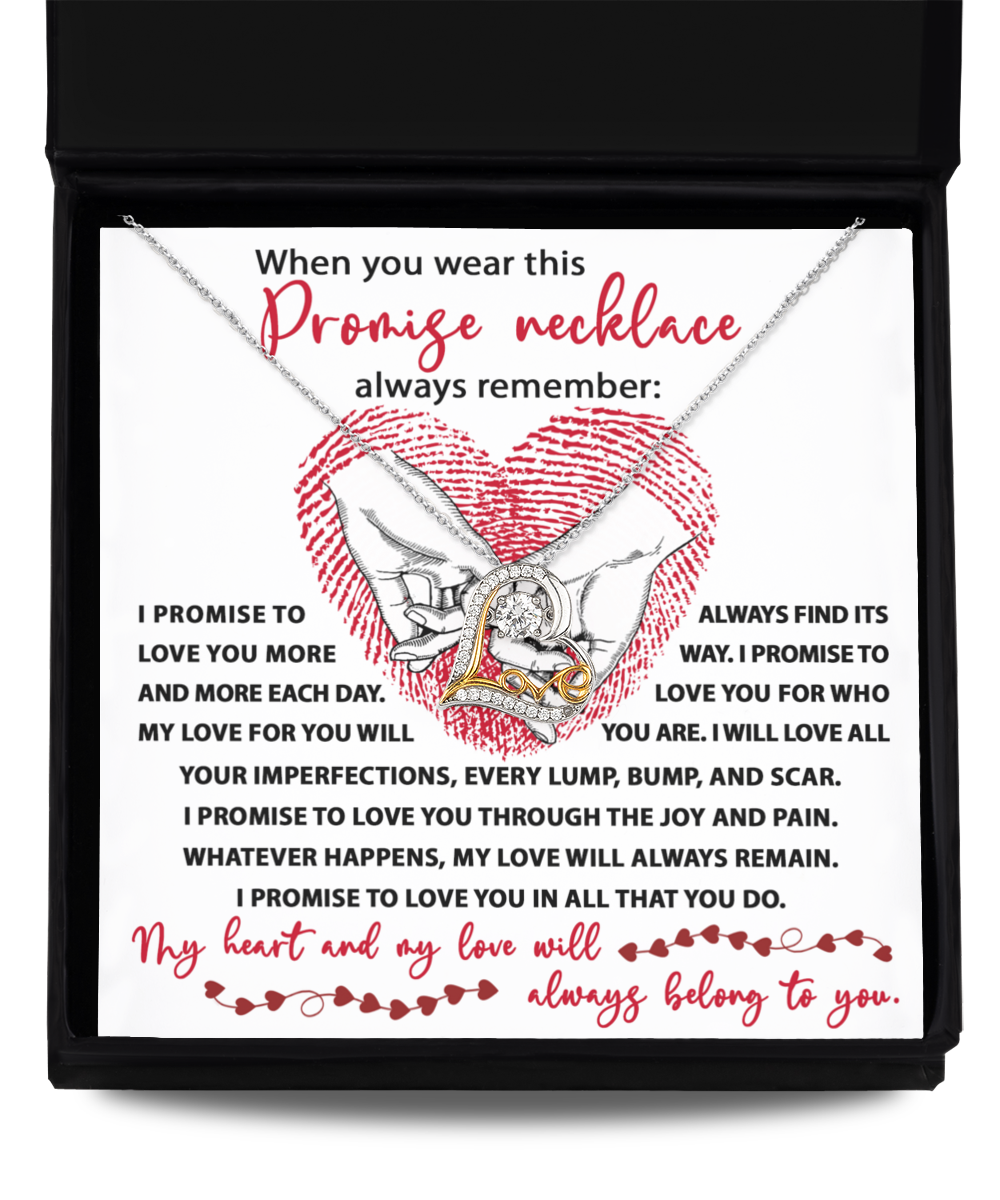 Wear This Promise Necklace - Promise To Love You - Love For You Will Always Find It's Way - Love You For Who You Are - Heart And Love Will Always Belong To You - Love Dancing Necklace LD, SMT0000003LD