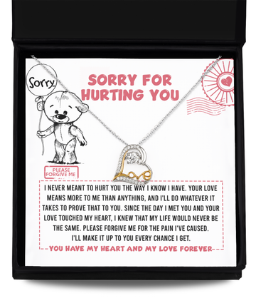 Sorry For Hurting You - Please Forgive Me - Make Up Every Chance - Heart And Love Forever  - Love Dancing Necklace LD, APZ0000042LD