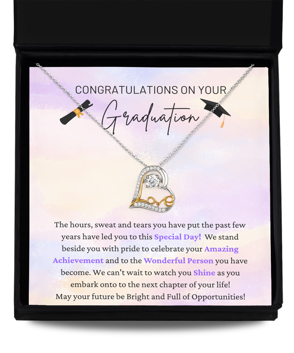 Congratulations On Graduation - Special Day - Amazing Achievement - Watch You Shine - Love Dancing Necklace LD, GRD0000002LD