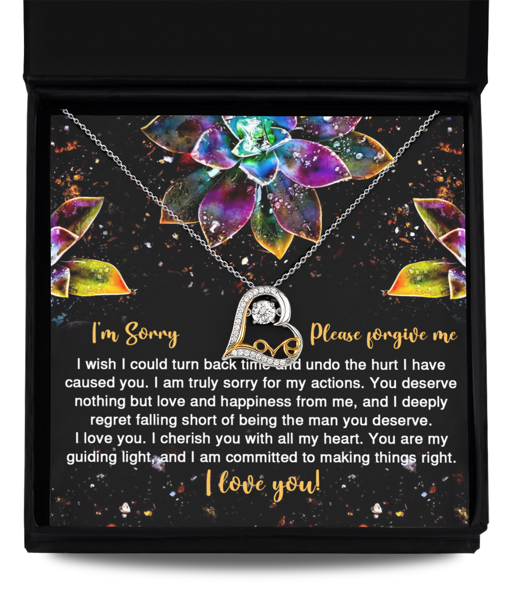 Sorry - Please Forgive Me - Cherish You With All My Heart  - Love Dancing Necklace LD, APZ0000024LD