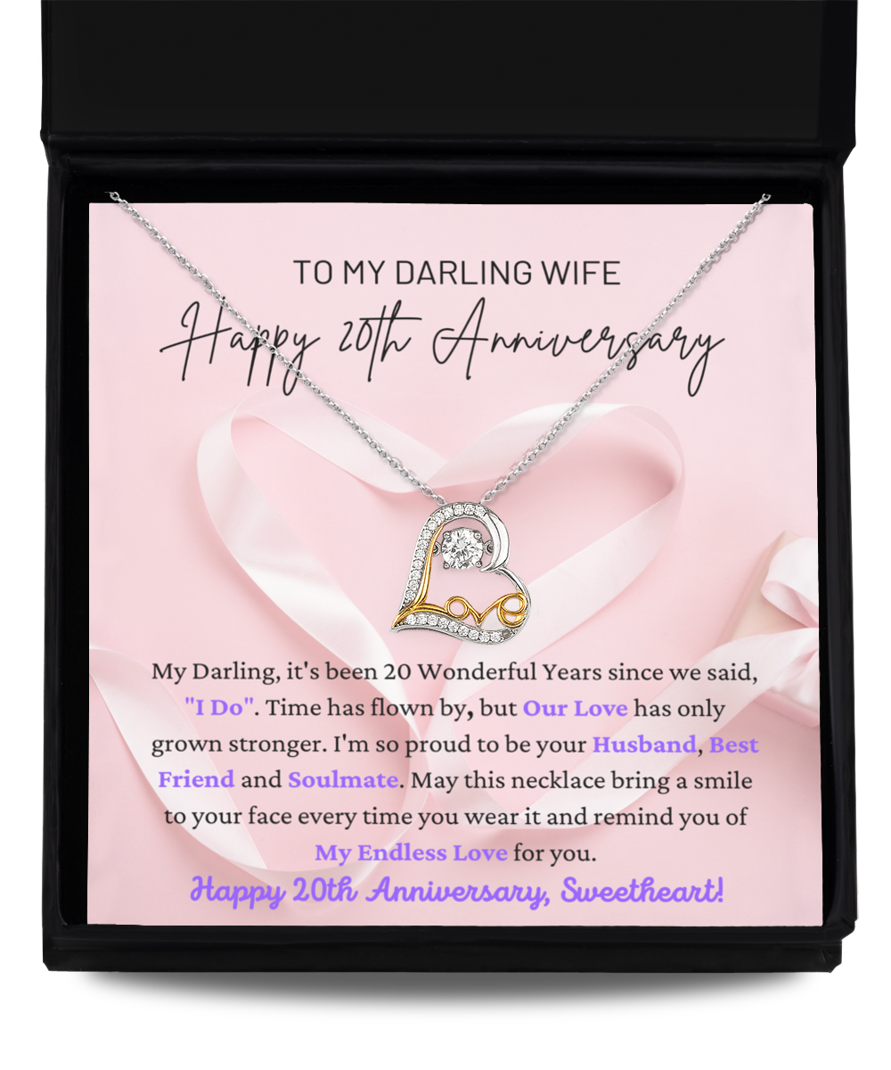 To My Darling Wife - My Endless Love - Best Friend & Soulmate - Happy 20th Anniversary - Love Dancing Necklace LD, ANWM000005LD