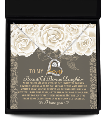 To My Beautiful Bonus Daughter - Love Grow Together - Love Dancing Necklace LD, WED0000003LD