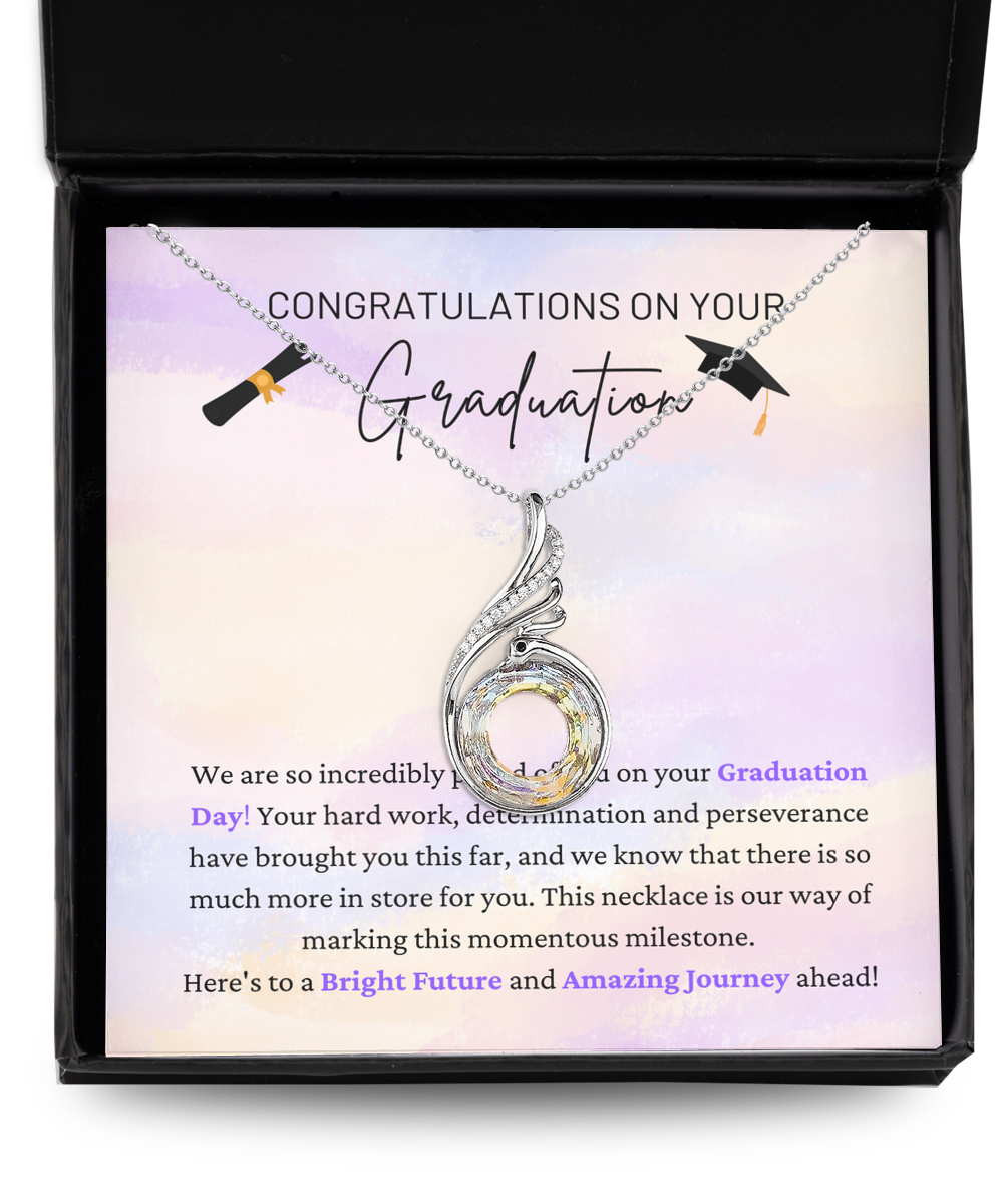 Congratulations On Graduation - Proud Of You - Graduation Day - Bright Future & Amazing Journey - Rising Phoenix Necklace RP, GRD0000001RP