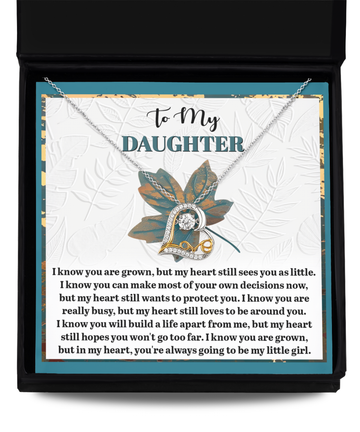 To My Daugher - Heart Loves To Be Around You - Hope You Won't Go Too Far - Always Going To Be My Little Girl - Love Dancing Necklace LD, DAU0000034LD