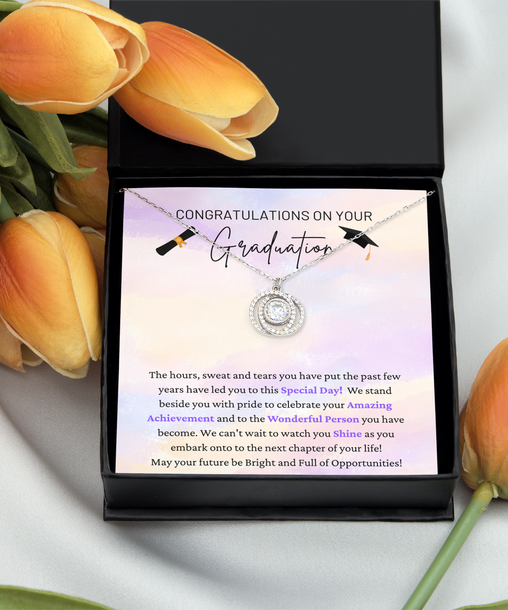 Congratulations On Graduation - Special Day - Amazing Achievement - Watch You Shine - Intertwined Circles Necklace DC, GRD0000002DC