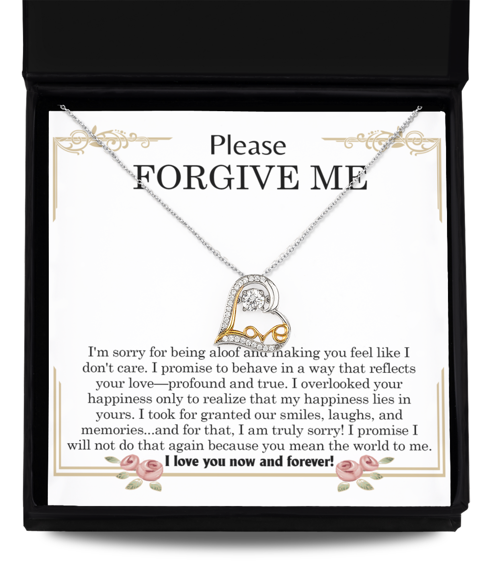 Please Forgive Me - Profound And True - You Mean The World To Me  - Love Dancing Necklace LD, APZ0000020LD