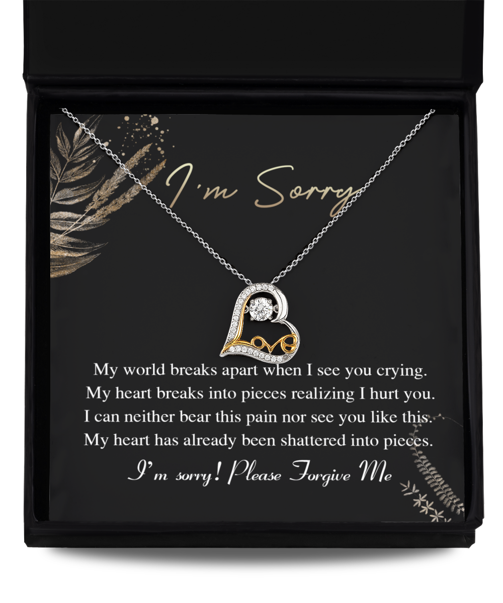 I'm Sorry - My World Breaks See You Crying - Please Forgive Me  - Love Dancing Necklace LD, APZ0000036LD