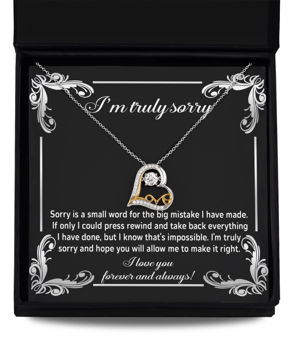 I Am Truly Sorry - Make It Right - Love You Forever And Always  - Love Dancing Necklace LD, APZ0000013LD