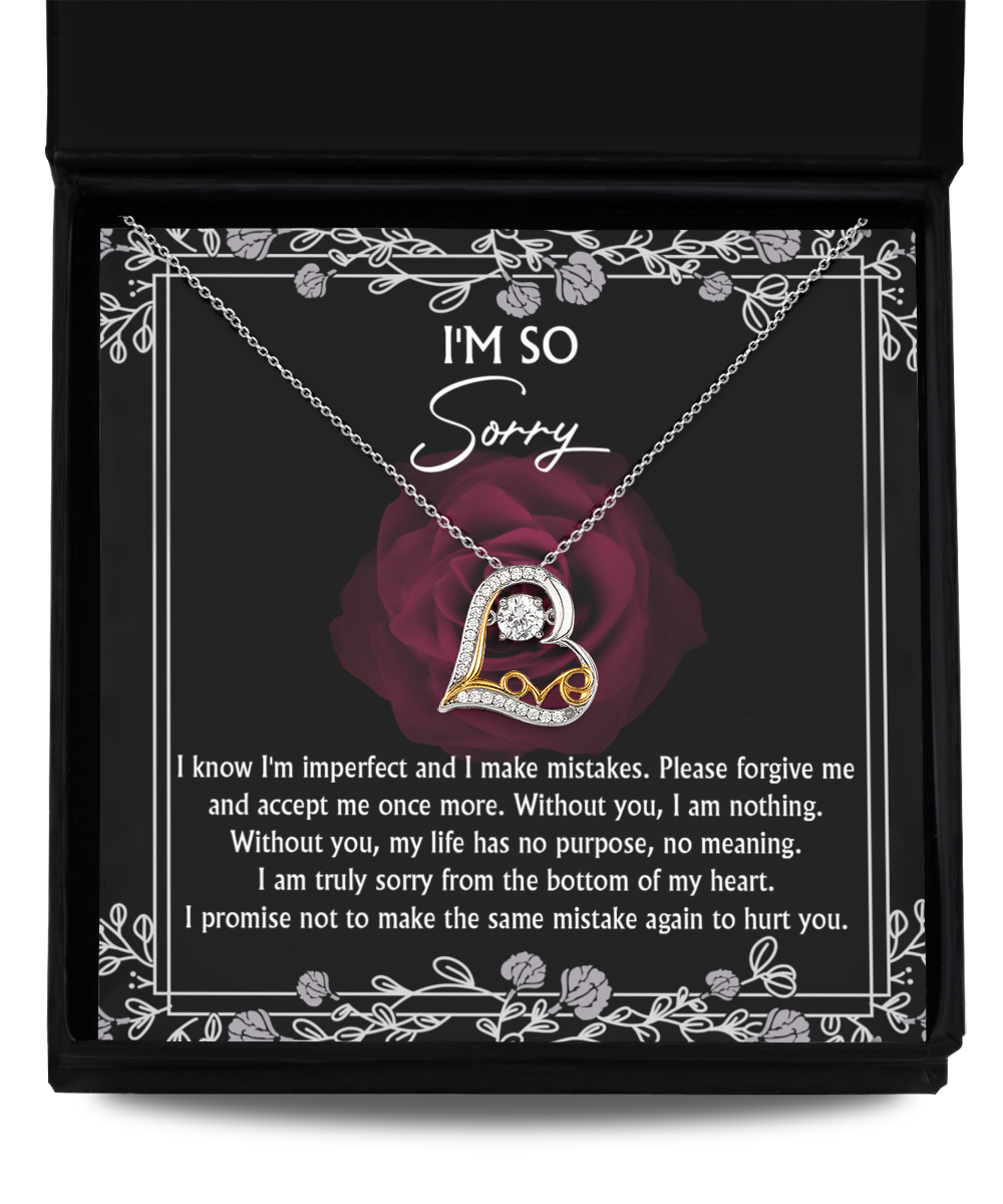 I'm So Sorry - Please Forgive Me - I Am Nothing Without You - Truly Sorry Bottom Of My Heart  - Love Dancing Necklace LD, APZ0000044LD