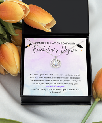 Congratulations On Bachelor's Degree - Bright Future - Full Of Opportunities And Adventure - Intertwined Circles Necklace DC, GRD0000004DC