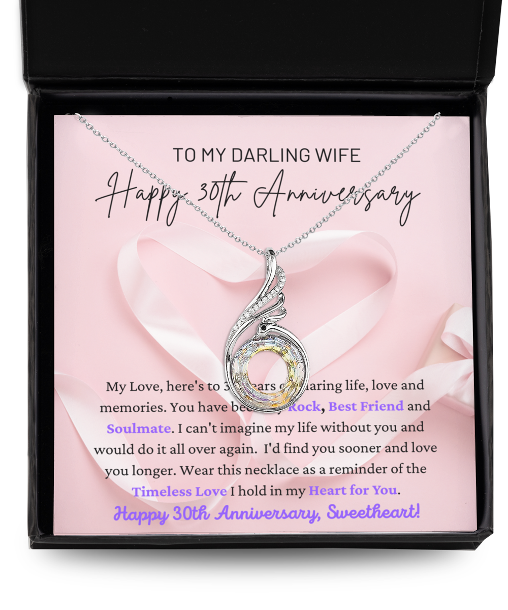 To My Darling Wife - Timeless Love - Rock, Best Friend & Soulmate - Happy 30th Anniversary - Rising Phoenix Necklace RP, ANWM000007RP