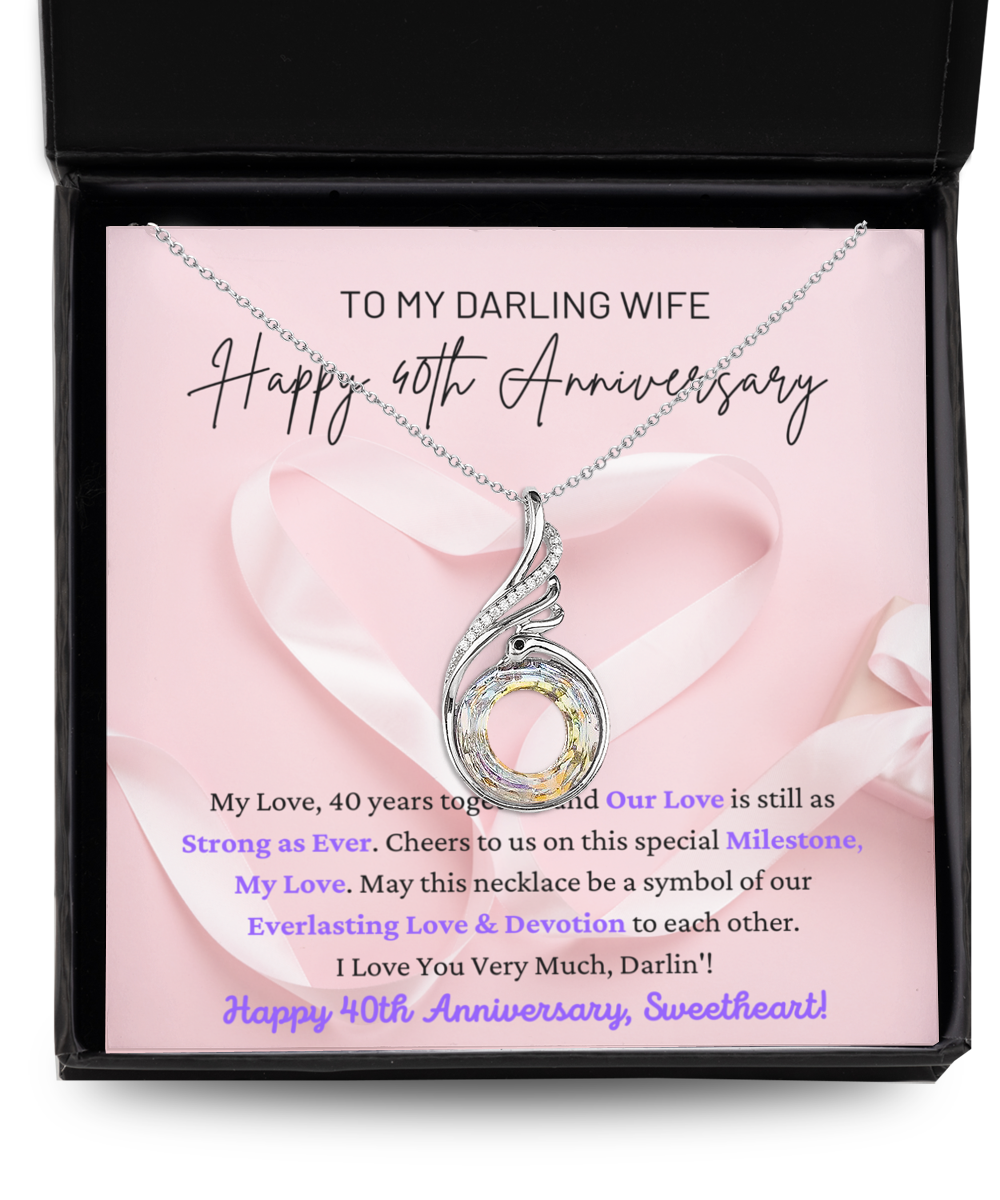 To My Darling Wife - Everlasting Love & Devotion - Special Milestone - Happy 40th Anniversary - Rising Phoenix Necklace RP, ANWM000008RP