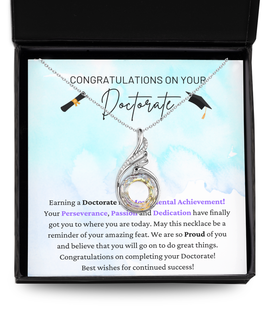 Congratulations On Your Doctorate - Monumental Achievement - Perseverance, Passion And Dedication - Proud Of You - Rising Phoenix Necklace RP, GRD0000006RP