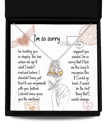 Sorry - Deeply Hurting You - Emotional Support - I Love You  - Love Dancing Necklace LD, APZ0000026LD