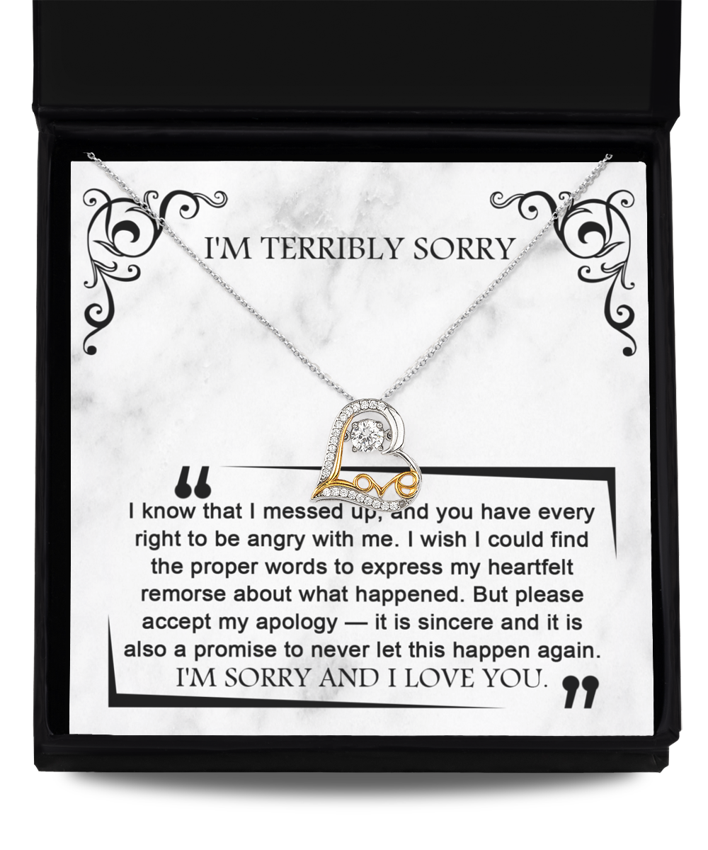 Terribly Sorry - Heartfelt Remorse - Angry With Me - Apology - Sincere Promise - I Love You  - Love Dancing Necklace LD, APZ0000041LD