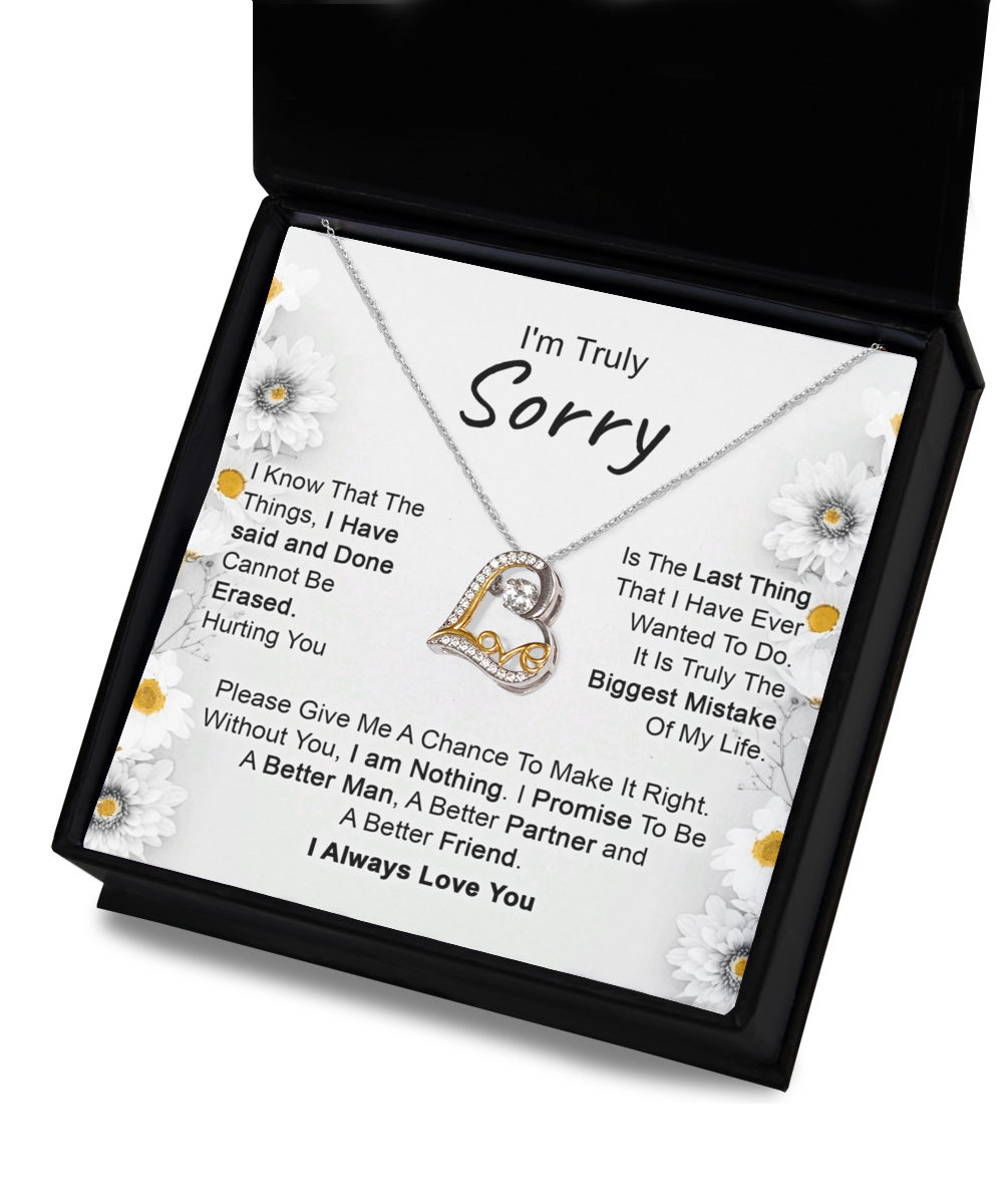 I'm Truly Sorry - Through My Eyes - Better Man, Better Partner & Better Friend - I Always Love You  - Love Dancing Necklace LD, APZ0000038LD