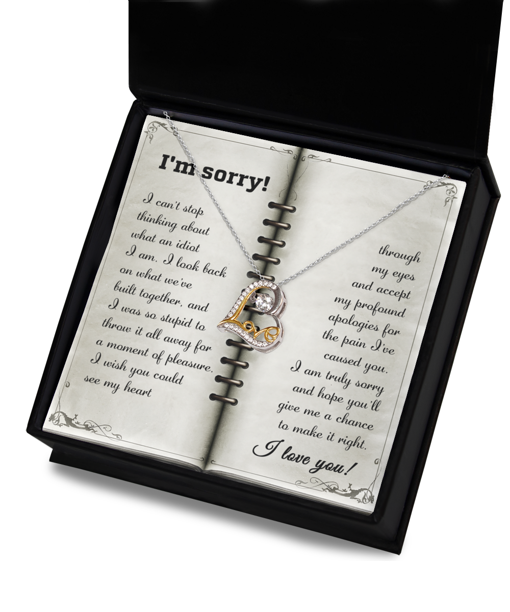 I'm Sorry - What An Idiot I Am - Stupid To Throw It All Away - Truly Sorry - Give Me A Chance - I Love You - Love Dancing Necklace LD, APZ0000073LD