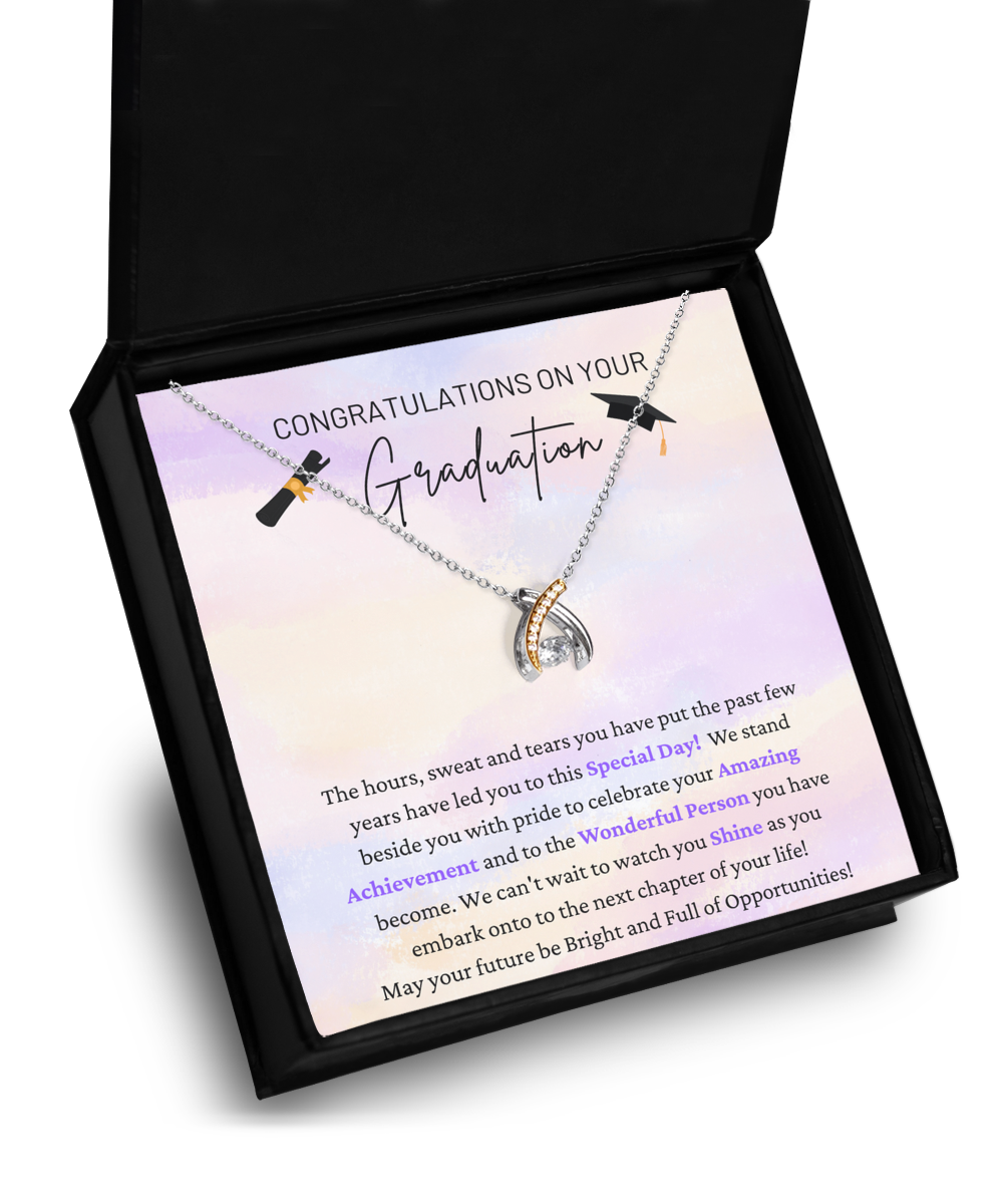 Congratulations On Graduation - Special Day - Amazing Achievement - Watch You Shine - Wishbone Necklace WB, GRD0000002WB