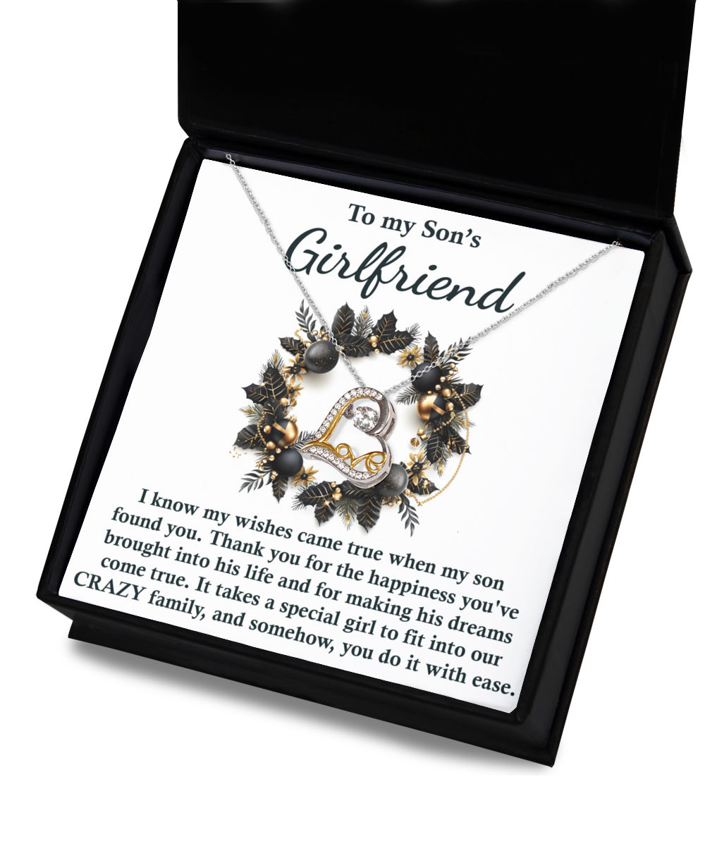 My Son's Girlfriend - My Wishes Came True When My Son Found You - Thank You For The Happiness - Dreams Come True - A Special Girl - Forever Love Heart Necklace LD, GFR0000001LD