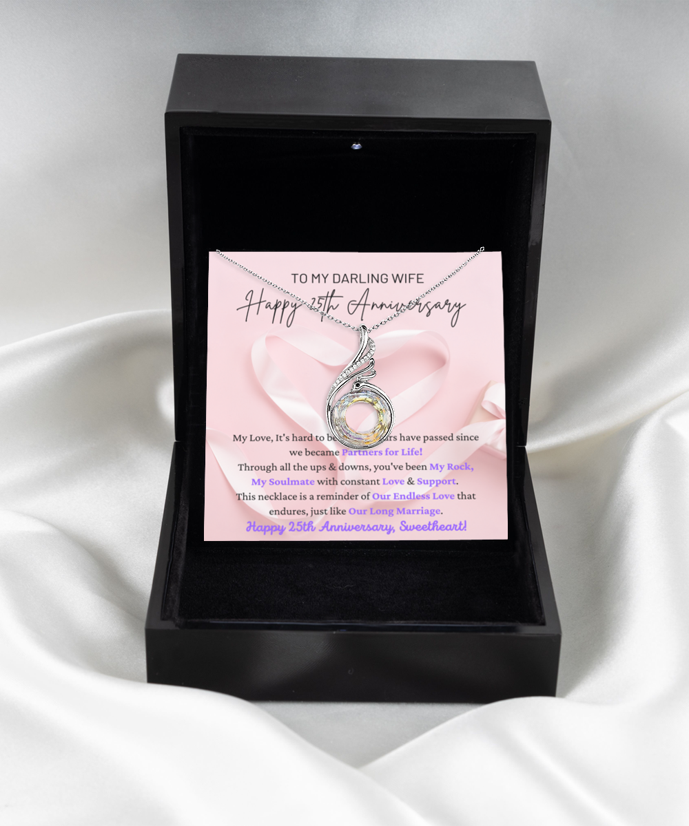 To My Darling Wife - Our Endless Love - Partners for Life My Rock, My Soulmate - Happy 25th Anniversary - Rising Phoenix Necklace RP, ANWM000006RP