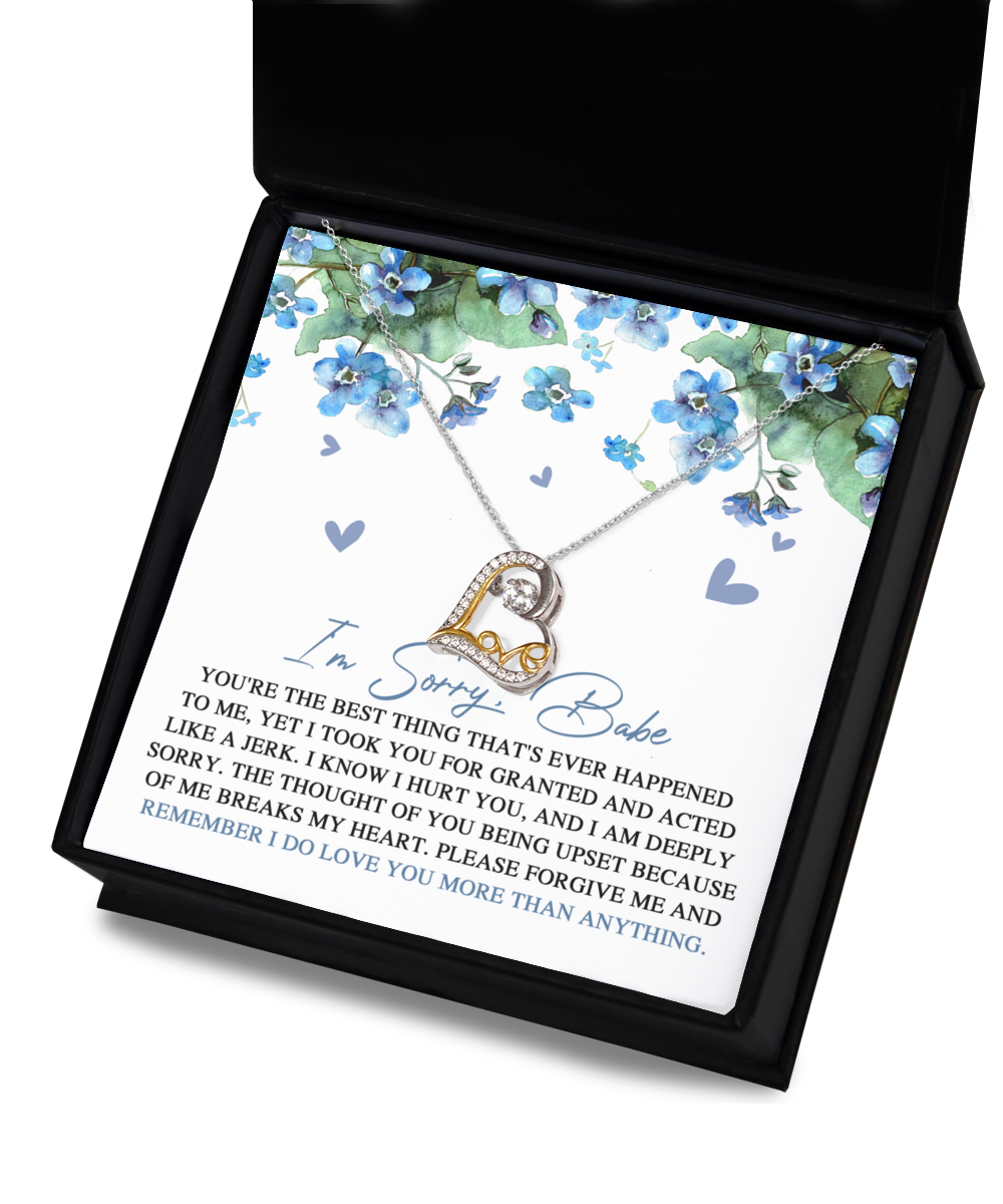 I'm Sorry Babe - Love You More Than Anything - Please Forgive Me  - Love Dancing Necklace LD, APZ0000032LD