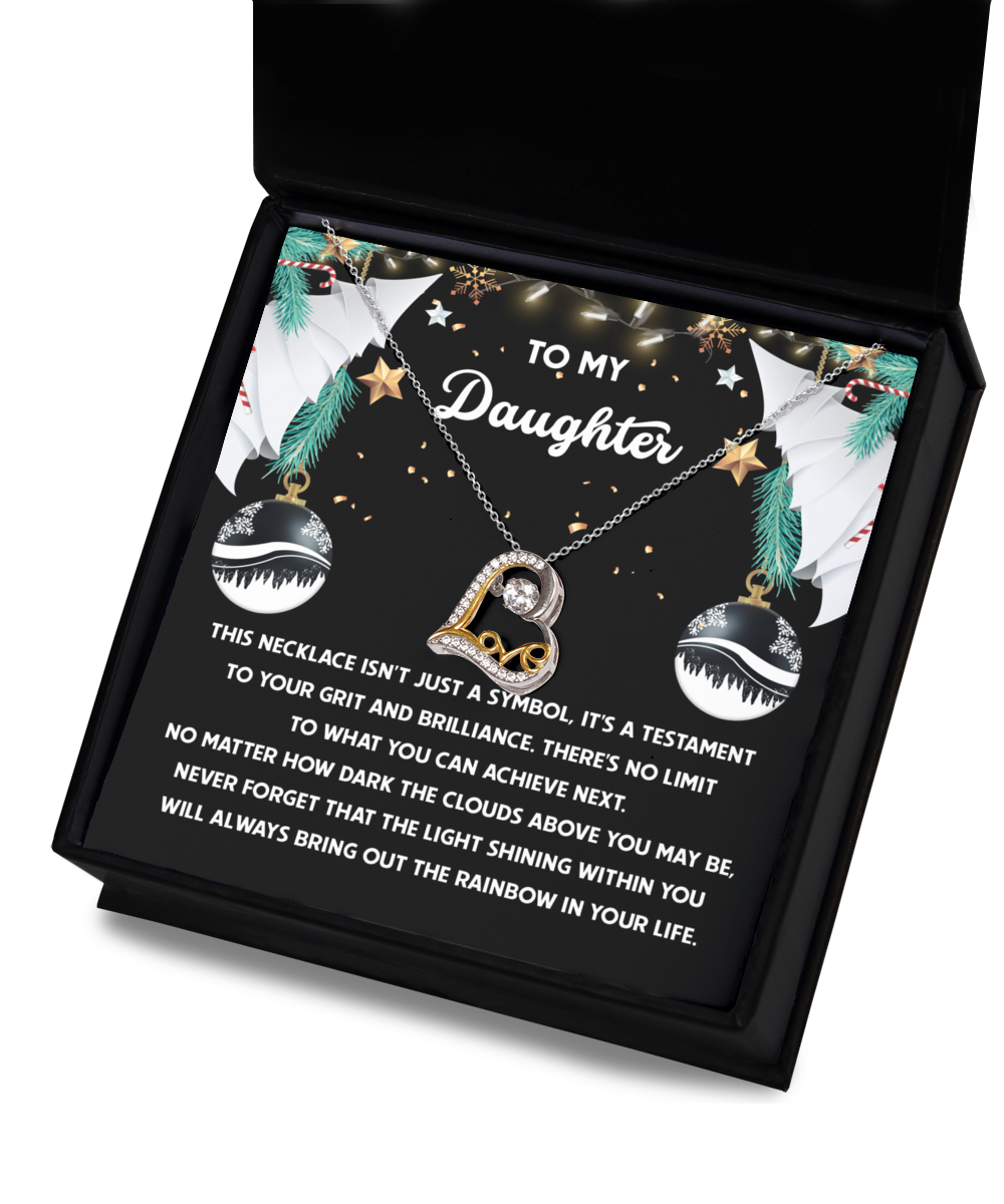 Daughter - Testament To Your Grit An Brilliance - No Limit To What You Can Achieve - Shining Light Within You - Rainbow In Your Life - Love Dancing Necklace LD, DAU0000073LD