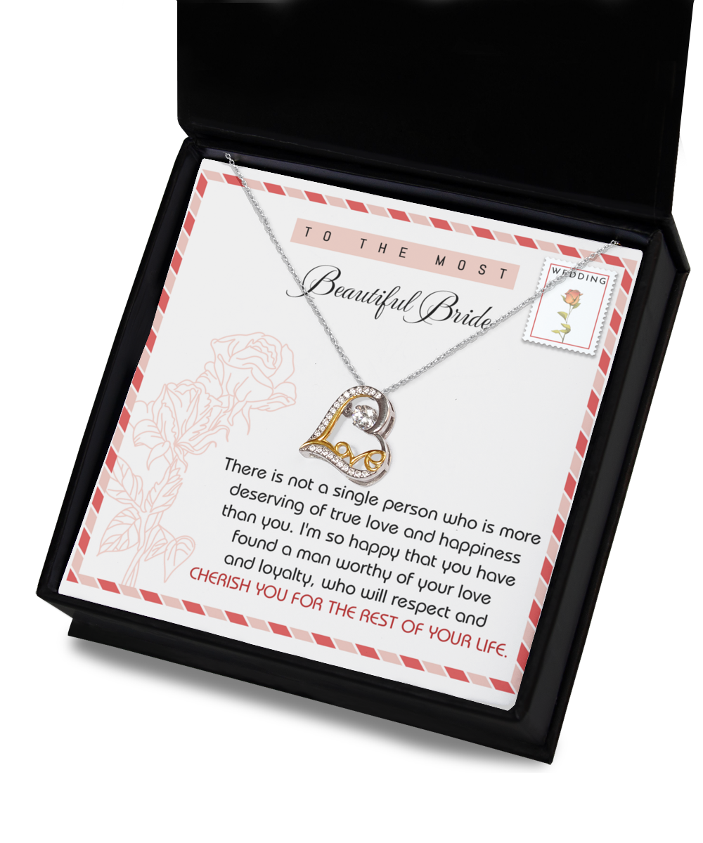 To The Most Beautiful Bride - Cherish You - Love Dancing Necklace LD, WED0000008LD