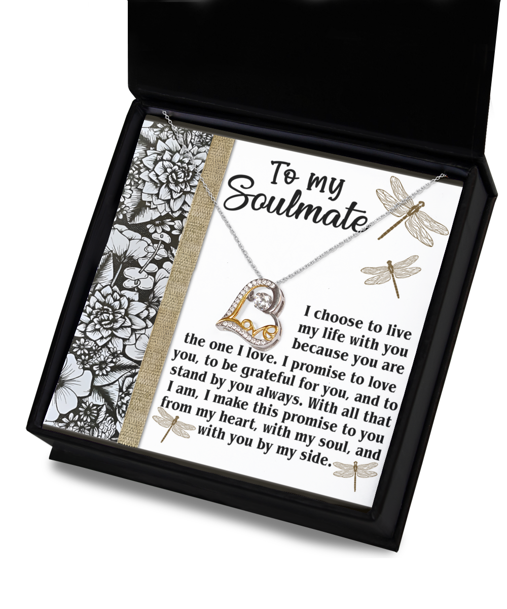 To My Soulmate - The One I Love - Love You - Grateful For You - Stand By You - Make This Promise From My Heart - With My Soul - Love Dancing Necklace LD, WIF0000012LD