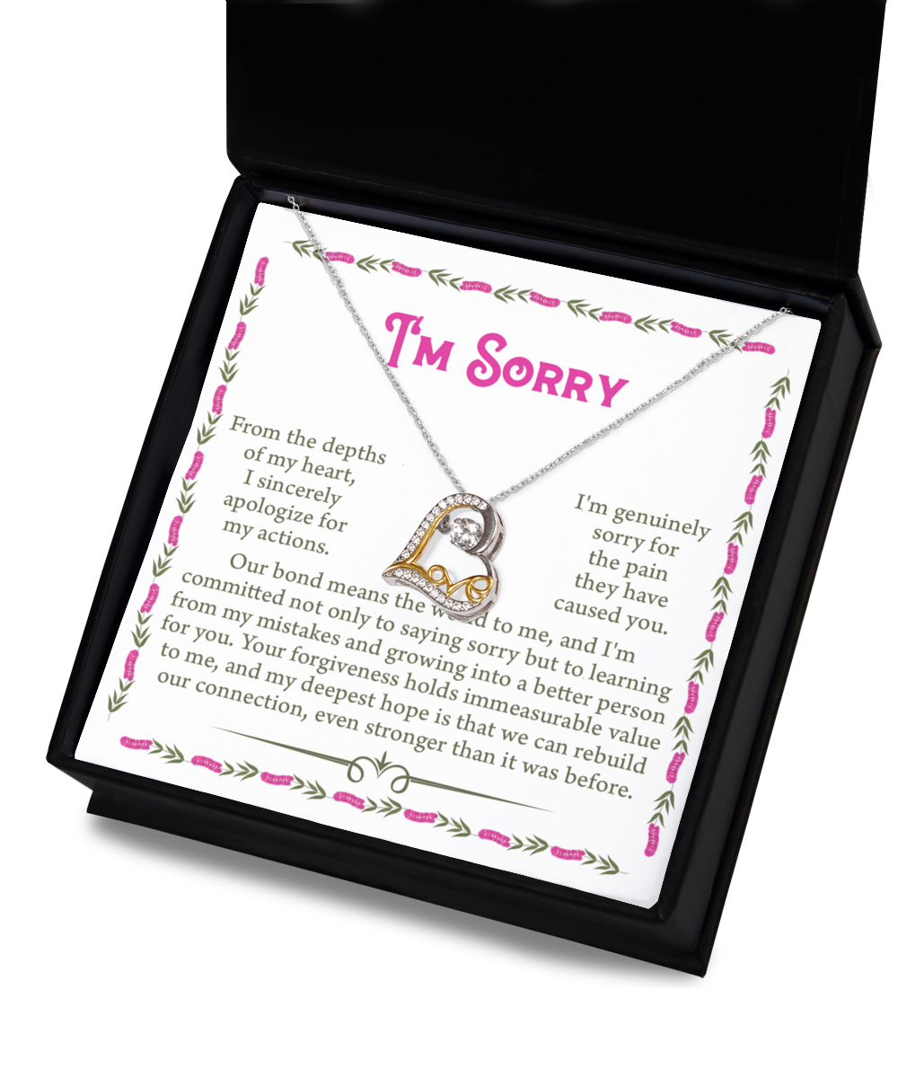 I'm Sorry - Sincerely Apologize - Depths Of My Heart - Grow To A Better Person - Rebuild Our Connection  - Love Dancing Necklace LD, APZ0000040LD