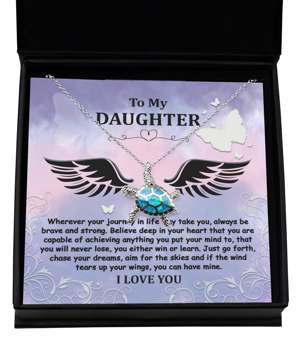 To My Daughter - Brave And Strong - Angel Wings - Opal Turtle TN, DAU0000015TN