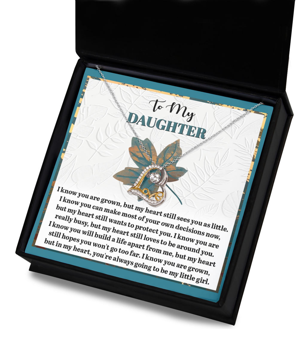 To My Daugher - Heart Loves To Be Around You - Hope You Won't Go Too Far - Always Going To Be My Little Girl - Love Dancing Necklace LD, DAU0000034LD