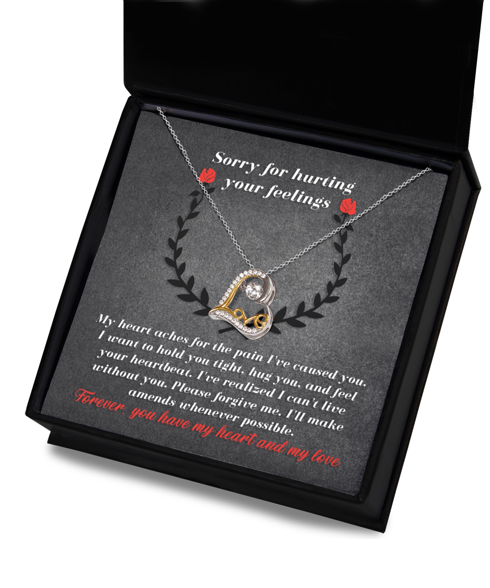 Sorry For Hurting Your Feelings - Please Forgive Me - Make Amends - You Have My Heart And My Love - Love Dancing Necklace LD, APZ0000069LD