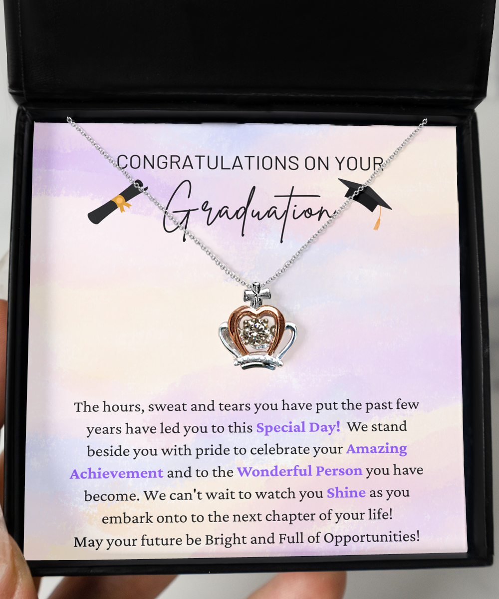 Congratulations On Graduation - Special Day - Amazing Achievement - Watch You Shine - Crown Princess Queen Necklace CR, GRD0000002CR