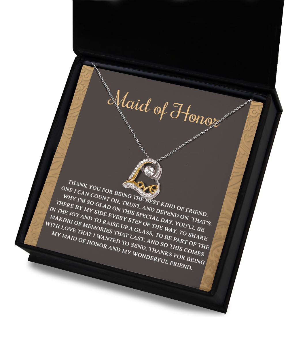 Maid of Honor - The Best Kind of Friend - Love Dancing Necklace LD, WED0000018LD