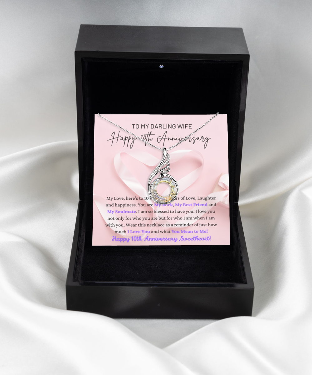 To My Darling Wife - My Rock, My Best Friend, My Soulmate - Happy 10th Anniversary - Rising Phoenix Necklace RP, ANWM000003RP