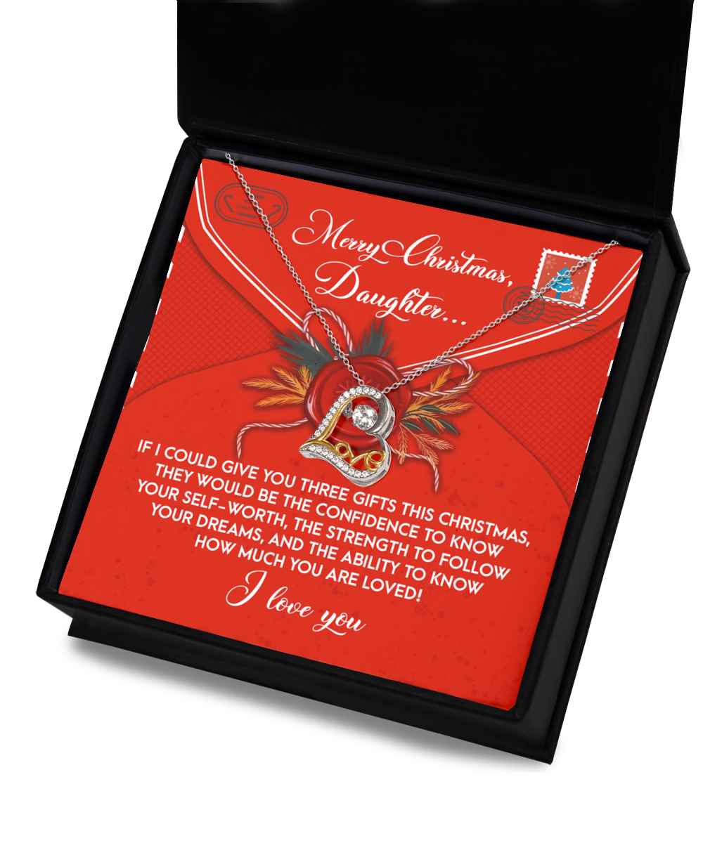 Daughter - This Christmas - Confidence To Know Your Self-Worth - Strength To Follow Your Dreams - How Much You Are Loved - I Love You - Love Dancing Necklace LD, DAU0000074LD