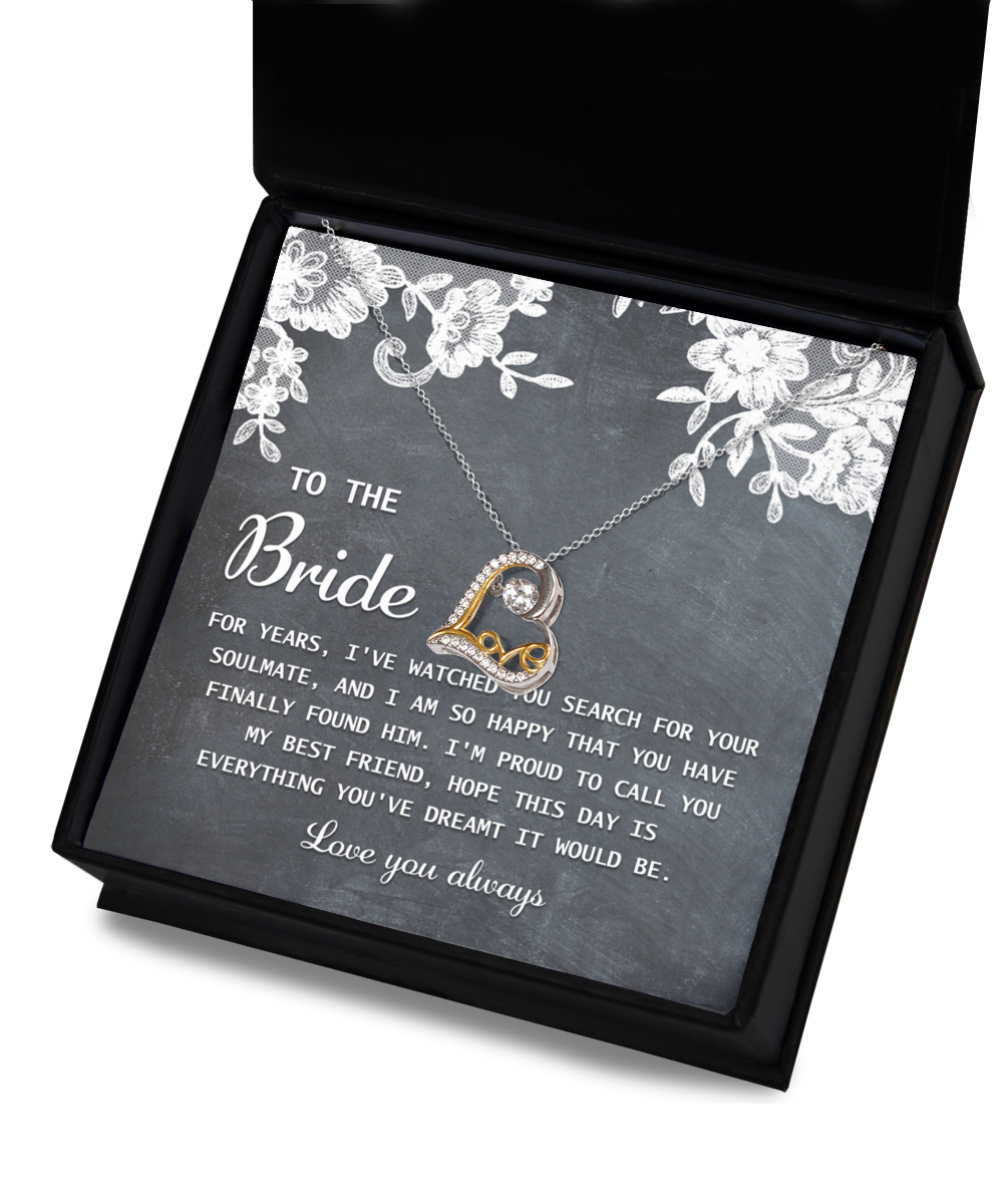 To The Bride - My Best Friend - Love Dancing Necklace LD, WED0000006LD