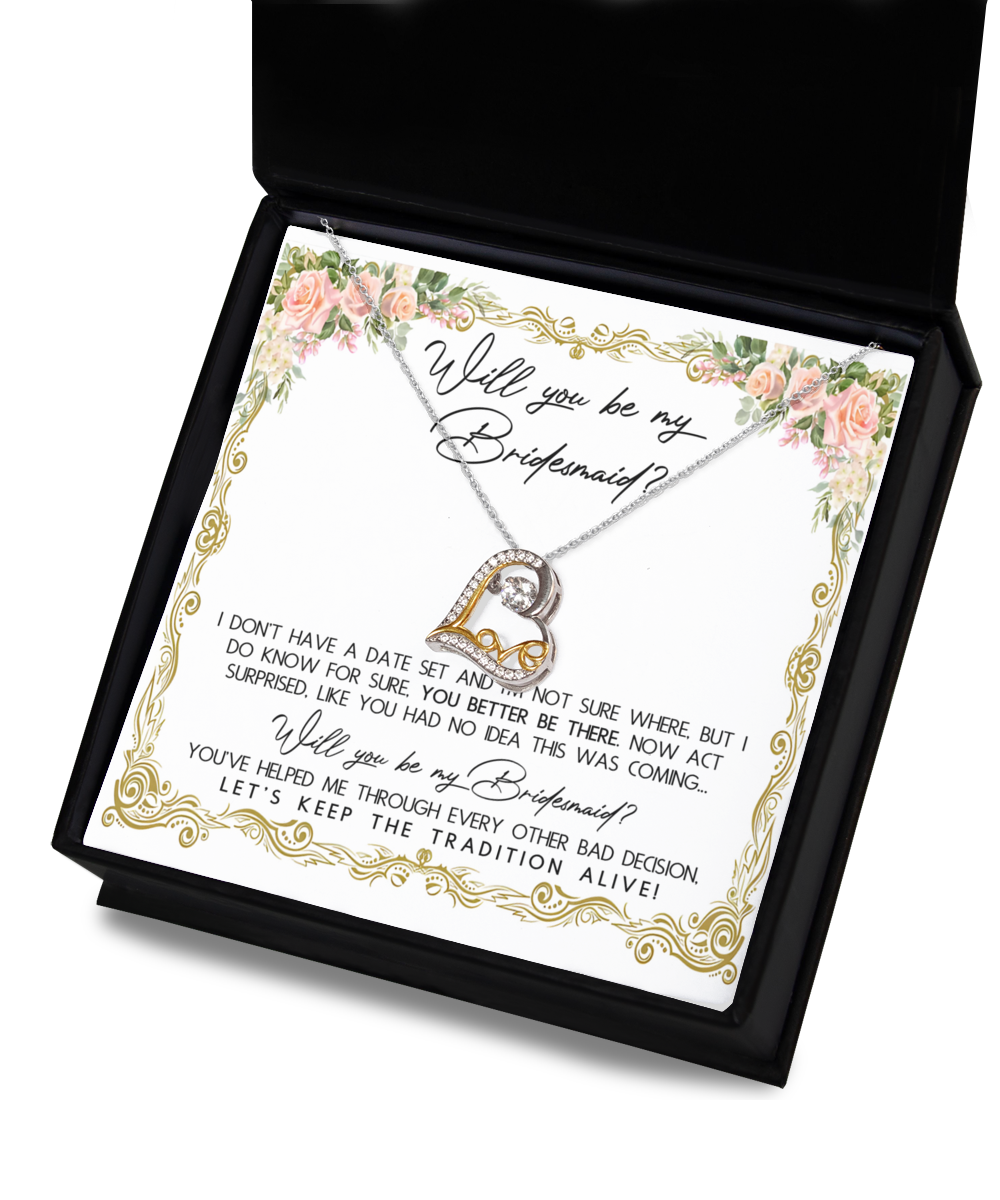 Will You Be My Bridesmaid - Love Dancing Necklace LD, WED0000011LD