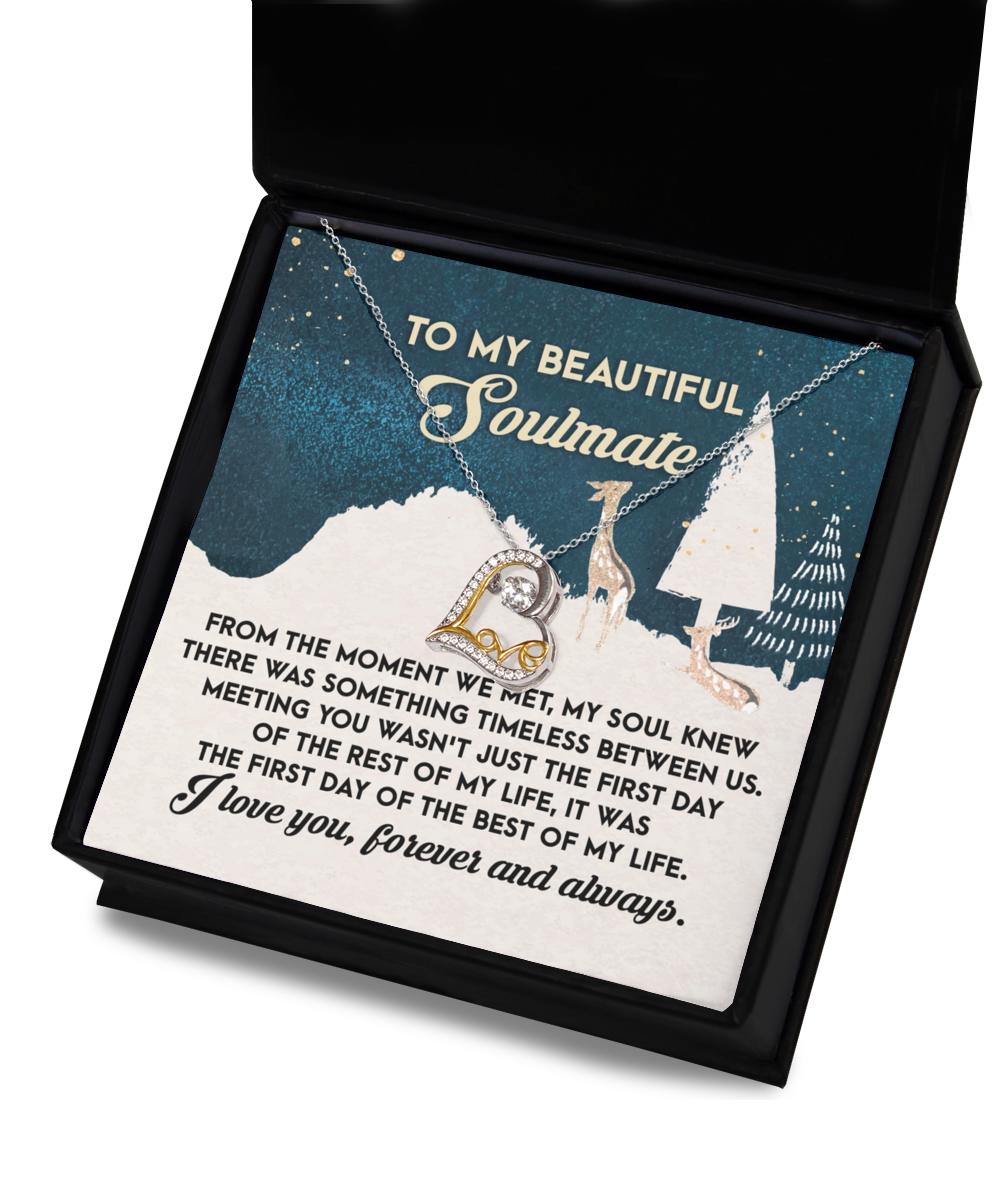 My Beautiful Soulmate - Something Timeless Between Us - First Day Of The Best Of My Life - I Love You - Forever And Always - Love Dancing Necklace LD, WIF0000014LD