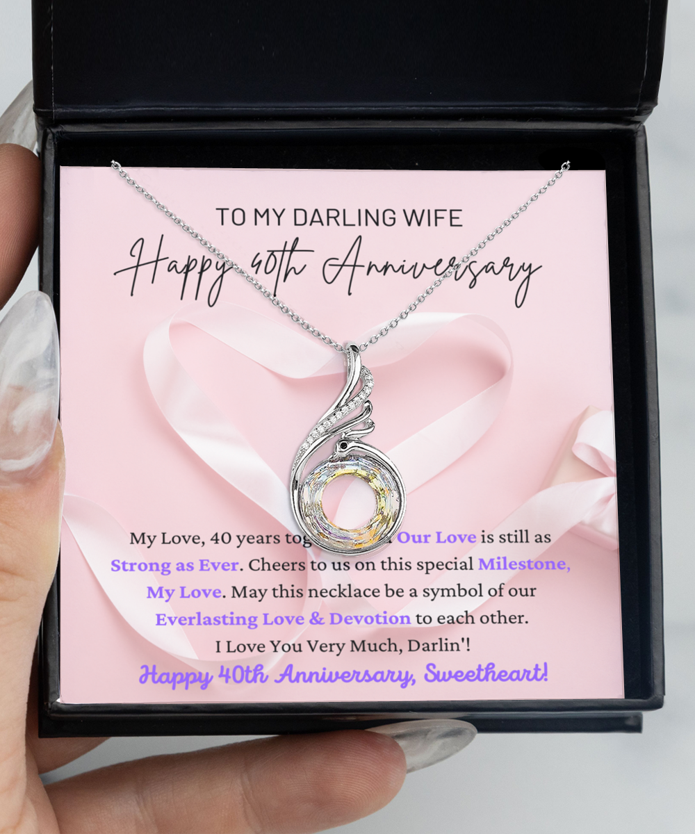 To My Darling Wife - Everlasting Love & Devotion - Special Milestone - Happy 40th Anniversary - Rising Phoenix Necklace RP, ANWM000008RP