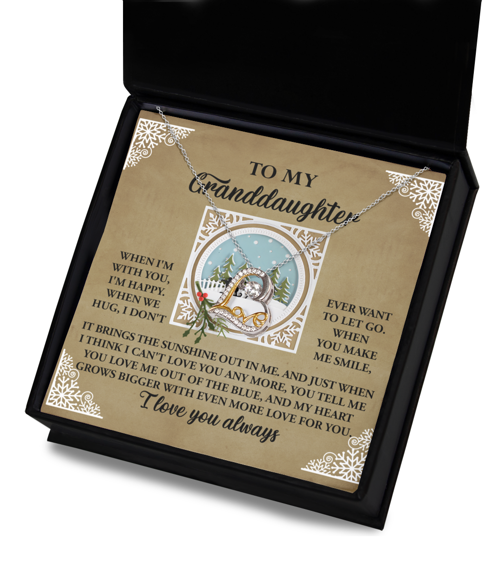 To My Granddaughter - I'm Happy - When I'm With You - When We Hug - Don't Want To Let You Go - You Make Me Smile - My Heart Grows Bigger - Love You Always - Love Dancing Necklace LD, DAU0000058LD