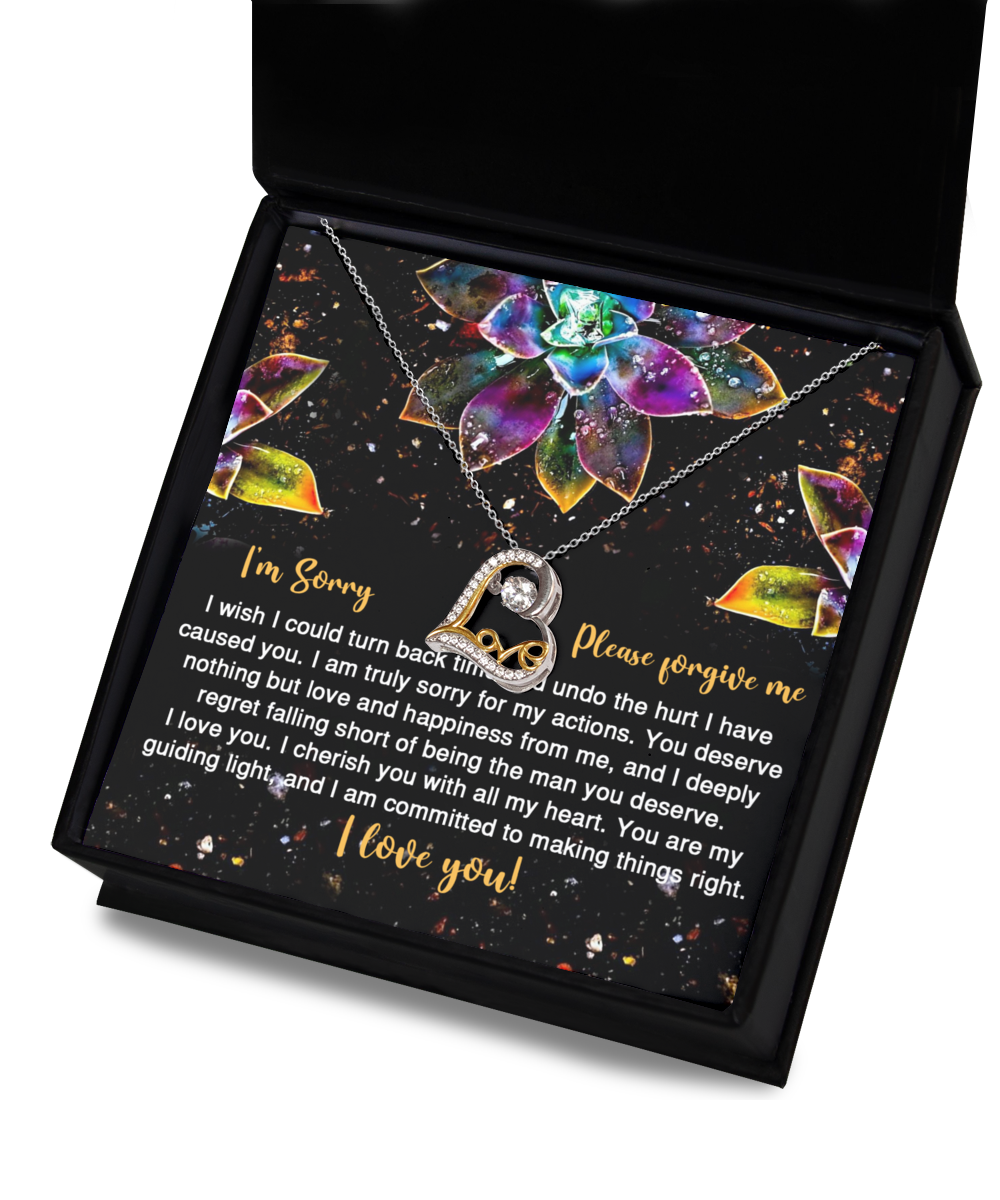 Sorry - Please Forgive Me - Cherish You With All My Heart  - Love Dancing Necklace LD, APZ0000024LD