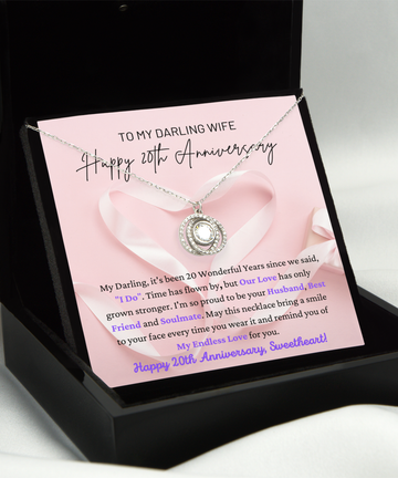 To My Darling Wife - My Endless Love - Best Friend & Soulmate - Happy 20th Anniversary - Intertwined Circles Necklace DC, ANWM000005DC