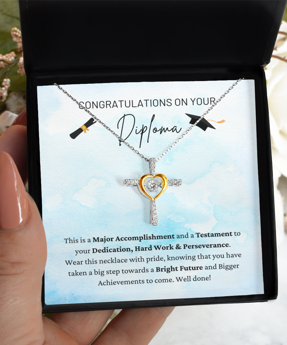 Congratulations On Your Diploma - Major Accomplishment And Testament - Bright Future - Cross Dancing Heart Necklace CD, GRD0000003CD