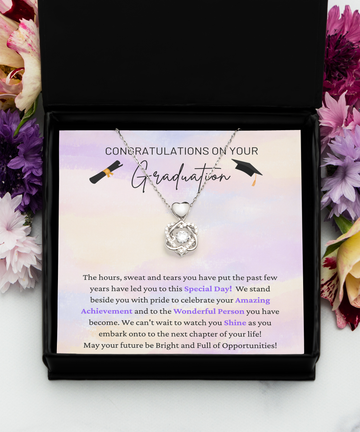 Congratulations On Graduation - Special Day - Amazing Achievement - Watch You Shine - Double Hearts Silver Necklace HS, GRD0000002HS